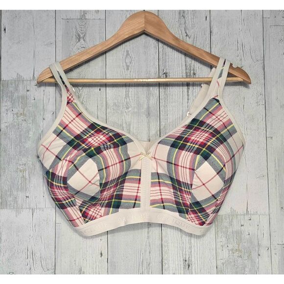 Cacique Plaid Christmas Lightly Lined No-Wire Bra Sz. 38H - Picture 4 of 11